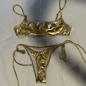 Metallic Gold Bikini Set